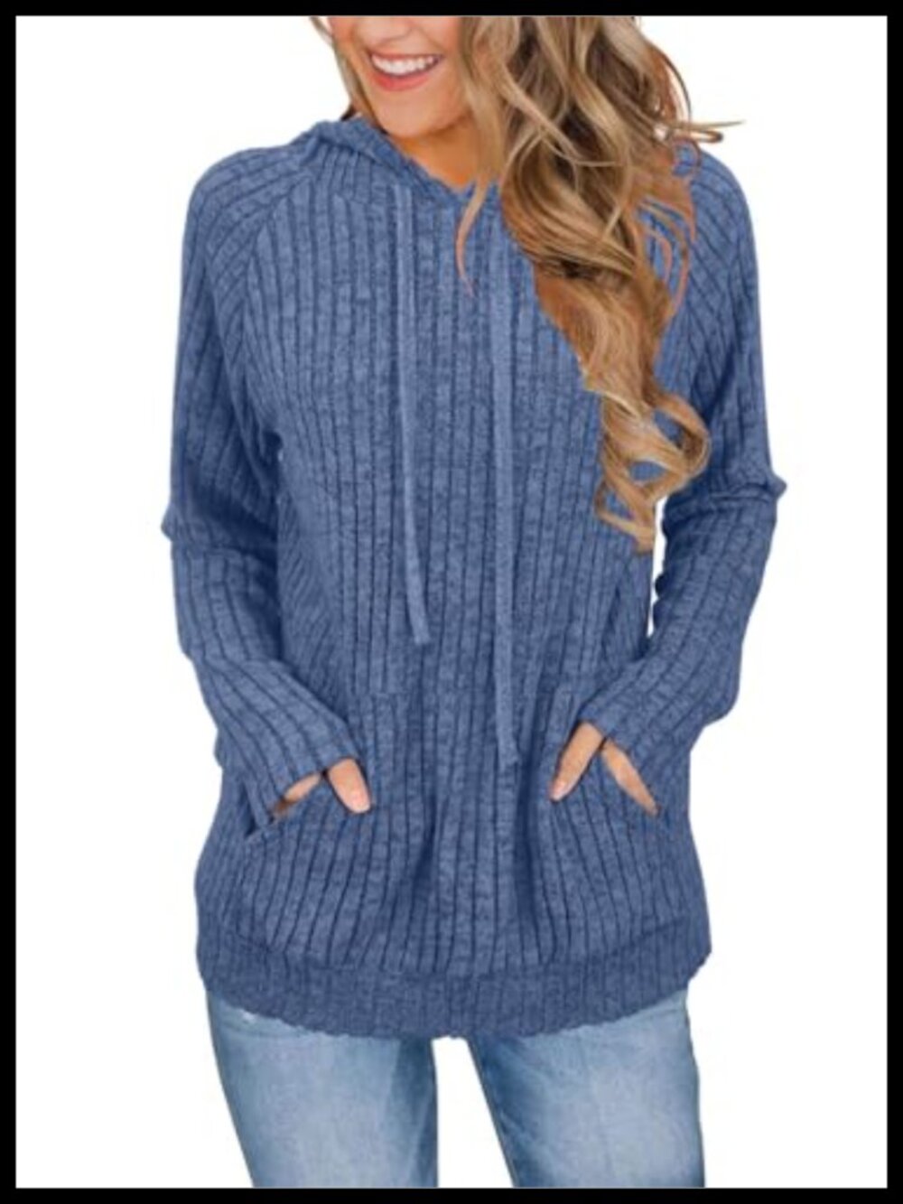 Long Sleeve Hooded Pullover Sweater Womens Casual Loose Fit Soft Rayon Blend